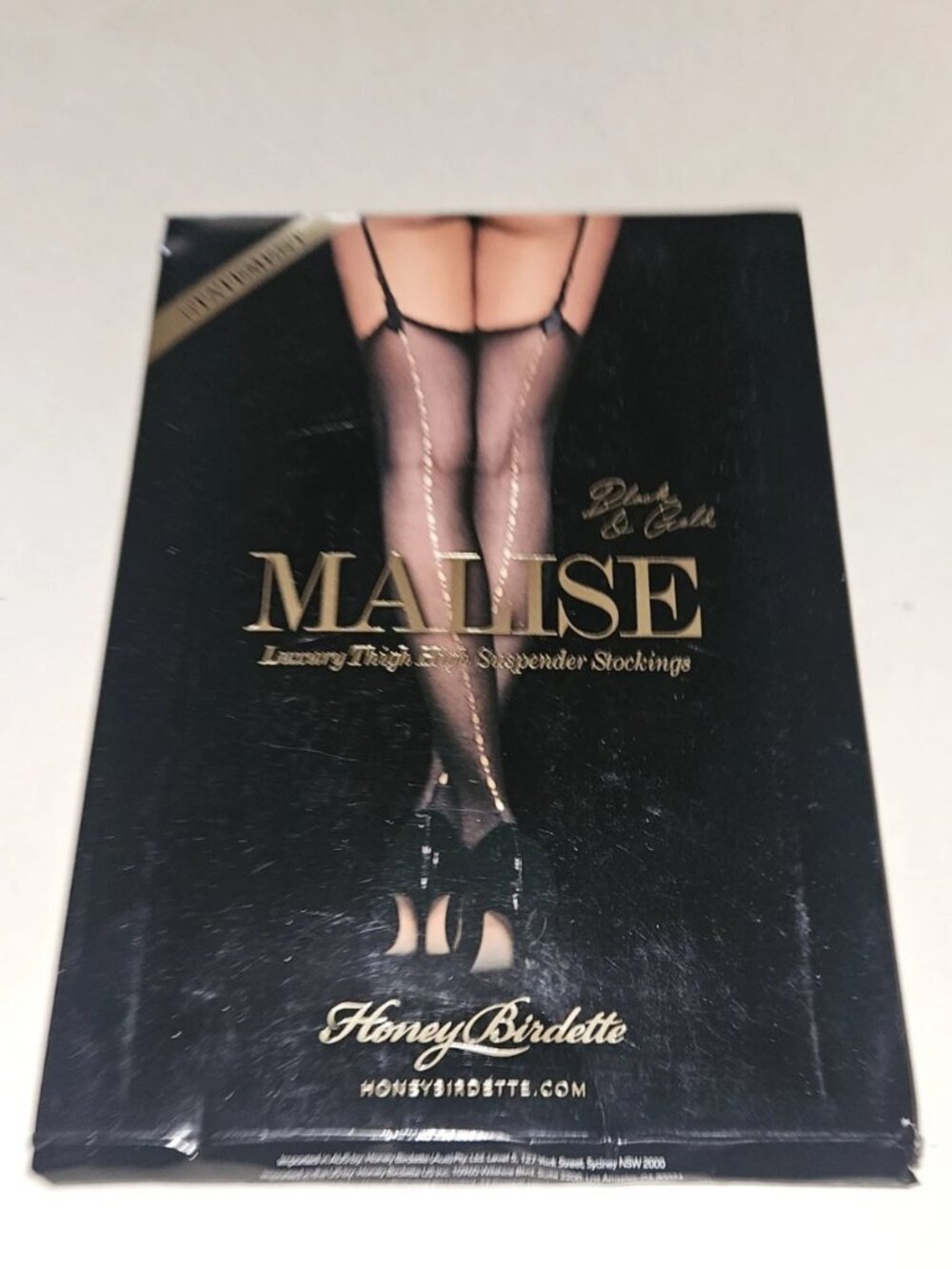 Honey Birdette Malise Luxury Thigh High Suspender Stockings size Small new